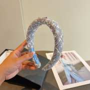 Uubags Prada Blue Tweed Padded Headband - 3