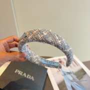 Uubags Prada Blue Tweed Padded Headband - 5