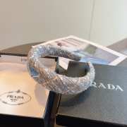 Uubags Prada Blue Tweed Padded Headband - 6