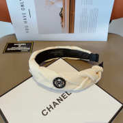 Uubags Chanel Braided Fabric Headband with Button Detail White - 1