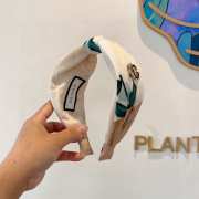 Uubags Gucci Floral Print Padded Headband with Metal Logo - 5