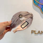 Uubags Gucci silk headband with GG logo in pink - 2