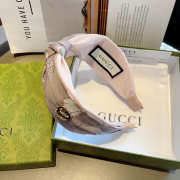 Uubags Gucci silk headband with GG logo in pink - 5