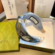 Uubags Gucci silk headband with GG logo in blue - 1