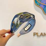 Uubags Gucci silk headband with GG logo in blue - 6