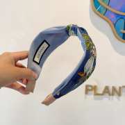 Uubags Gucci silk headband with GG logo in blue - 4