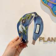 Uubags Gucci silk headband with GG logo in blue - 5