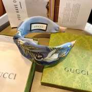 Uubags Gucci silk headband with GG logo in blue - 2