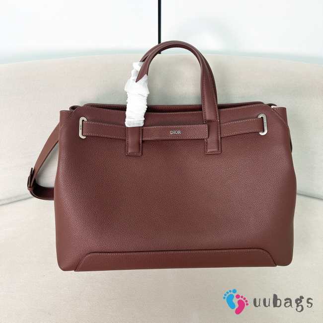 Uubags Medium Dior Normandie Tote Bag Burgundy Dior Icons Calfskin 42x27.5x17cm - 1