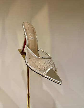 Uubags Christian Louboutin Just Nothing Strass Mule In Silver 10cm