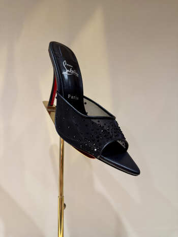 Uubags Christian Louboutin Just Nothing Strass Mule In Black 10cm