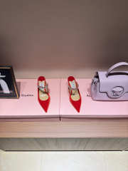 Uubags Jimmy Choo Bing 100 Red Velvet Mules with Crystal Embellishment 6.5cm - 4