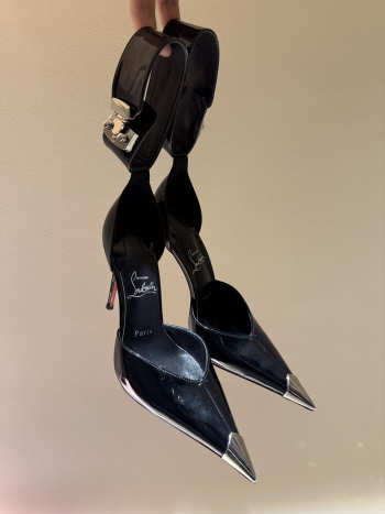 Uubags Christian Louboutin Lock Me Up Pointed Toe Pumps In Black 10.5cm