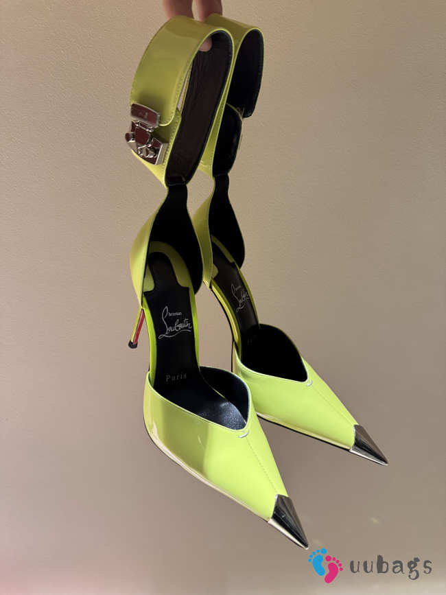Uubags Christian Louboutin Lock Me Up Pointed Toe Pumps In Acid Green 10.5cm - 1