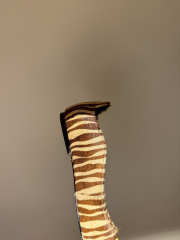 Uubags Schiaparelli Keyhole Zebra-Print Calfskin Flats  - 4