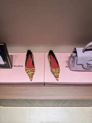 Uubags Schiaparelli Keyhole Zebra-Print Calfskin Flats  - 2