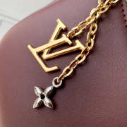 Uubags Louis Vuitton Mini Pochette Bloom Bag in Burgundy Smooth Leather 23x10x4cm - 2