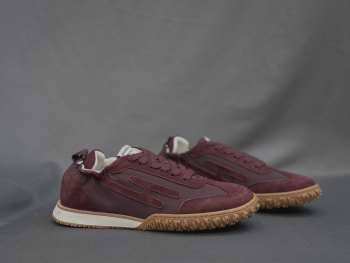 Uubags Hermes Jet Sneakers Burgundy