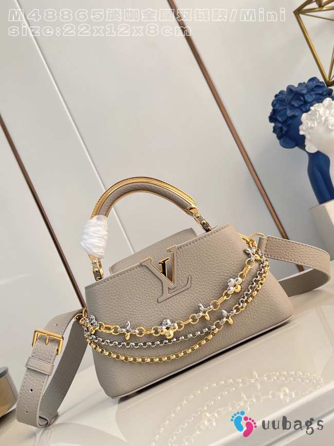 Uubags Louis Vuitton Capucines East-West Mini Bag In Light Grey 22x12x8cm - 1