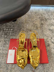 Uubags Valentino Garavani Atelier Shoes 03 Rose Gold Metallic Lace-up High Heels 8.5cm - 1