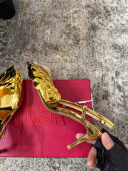 Uubags Valentino Garavani Atelier Shoes 03 Rose Gold Metallic Lace-up High Heels 8.5cm - 6