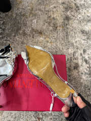 Uubags Valentino Garavani Atelier Shoes 03 Rose Silver Metallic Lace-up High Heels 8.5cm - 6