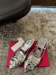 Uubags Valentino Garavani Atelier Shoes 03 Rose Silver Metallic Lace-up High Heels 8.5cm - 3