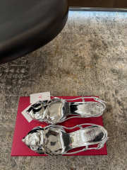 Uubags Valentino Garavani Atelier Shoes 03 Rose Silver Metallic Lace-up High Heels 8.5cm - 4