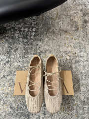 Uubags Vivaia 3 Laces Included Square-Toe Lace-Up Mary Janes Almond Cable Knit - 1