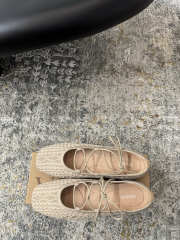 Uubags Vivaia 3 Laces Included Square-Toe Lace-Up Mary Janes Almond Cable Knit - 6