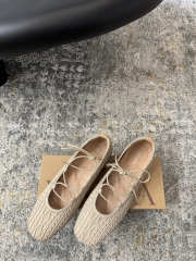 Uubags Vivaia 3 Laces Included Square-Toe Lace-Up Mary Janes Almond Cable Knit - 5