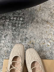 Uubags Vivaia 3 Laces Included Square-Toe Lace-Up Mary Janes Almond Cable Knit - 3