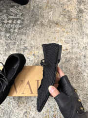 Uubags Vivaia 3 Laces Included Square-Toe Lace-Up Mary Janes Black Knit - 3