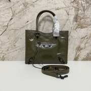 Uubags Balenciaga Le City Tote Bag Mini In Khaki Arena Lambskin, Brass Hardware 26x21x8cm - 1