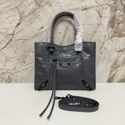 Uubags Balenciaga Le City Tote Bag Mini In Volcanic Rock Arena Lambskin, Brass Hardware 26x21x8cm - 1