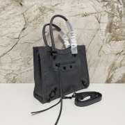 Uubags Balenciaga Le City Tote Bag Mini In Volcanic Rock Arena Lambskin, Brass Hardware 26x21x8cm - 4