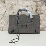 Uubags Balenciaga Le City bag medium in storm grey suede calfskin, brass hardware 38x26x24cm - 1