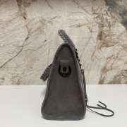 Uubags Balenciaga Le City bag medium in storm grey suede calfskin, brass hardware 38x26x24cm - 6