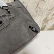 Uubags Balenciaga Le City bag medium in storm grey suede calfskin, brass hardware 38x26x24cm - 4
