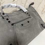 Uubags Balenciaga Le City bag medium in storm grey suede calfskin, brass hardware 38x26x24cm - 3