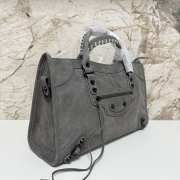 Uubags Balenciaga Le City bag medium in storm grey suede calfskin, brass hardware 38x26x24cm - 2