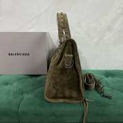Uubags Balenciaga Le City bag medium in khaki suede calfskin, brass hardware 38x26x24cm - 5