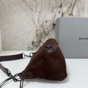 Uubags Balenciaga Le City Moto Bag in Dark Brown Suede Leather 27.9x19x13.9cm - 6