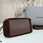 Uubags Balenciaga Le City Moto Bag in Dark Brown Suede Leather 27.9x19x13.9cm - 5