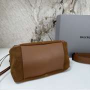 Uubags Balenciaga Le City Moto Bag in Tan Suede Leather 27.9x19x13.9cm - 2