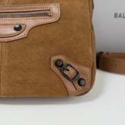 Uubags Balenciaga Le City Moto Bag in Tan Suede Leather 27.9x19x13.9cm - 5