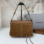 Uubags Balenciaga Le City Moto Bag in Tan Suede Leather 27.9x19x13.9cm - 6