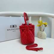 Uubags Balenciaga Small B Bucket Bag In Red Lambskin Leather 21x20x16cm - 4