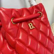 Uubags Balenciaga Small B Bucket Bag In Red Lambskin Leather 21x20x16cm - 2