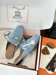 Uubags Hermes Oz mule light blue 2.5cm - 4